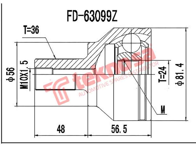 OUTER CV JOINT - VO3002 (TEKNOSA)