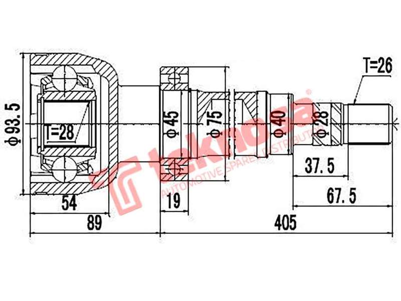 TEKNOSA FRONT LEFT - RIGHT INNER CV JOINT For VOLVO C70 [1] 2.3 T5 (B5234T3)(20V 176KW) 98-04