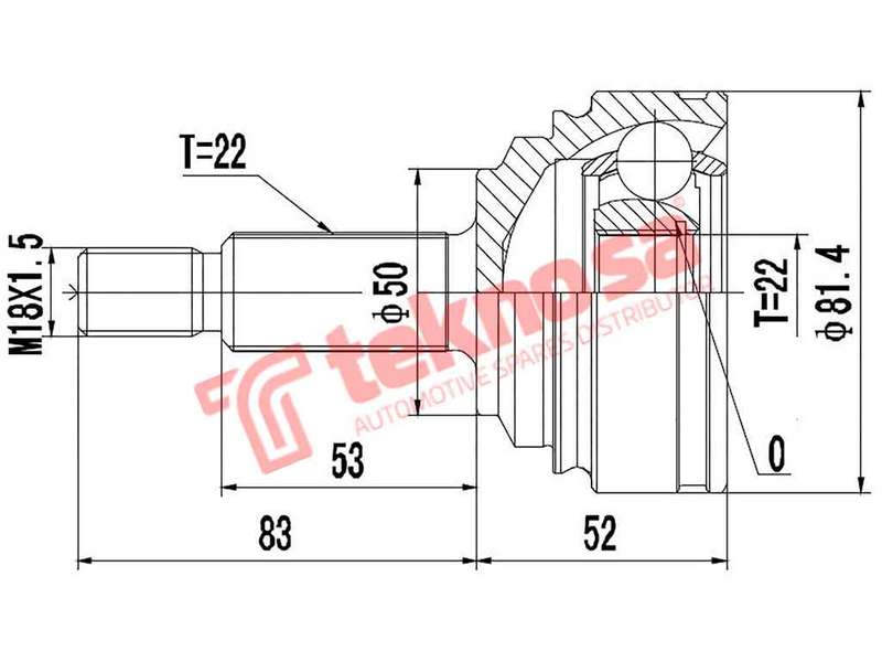 OUTER CV JOINT - VO5711 (TEKNOSA)
