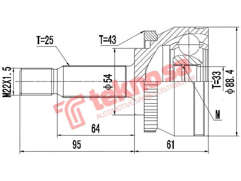 TEKNOSA FRONT LEFT - RIGHT OUTER CV JOINT For VOLVO S40 [2] 1.6 D (D4164T)(16V 80KW) 10-11
