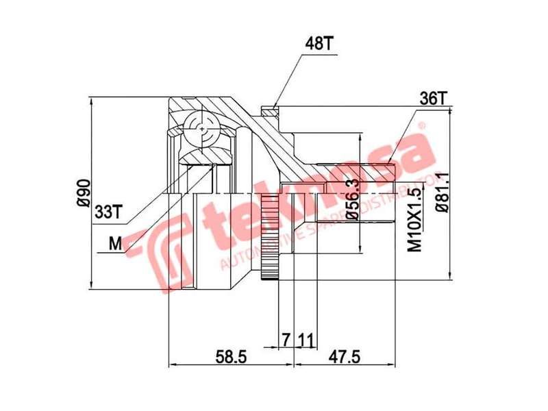 OUTER CV JOINT - VO5714A (TEKNOSA)