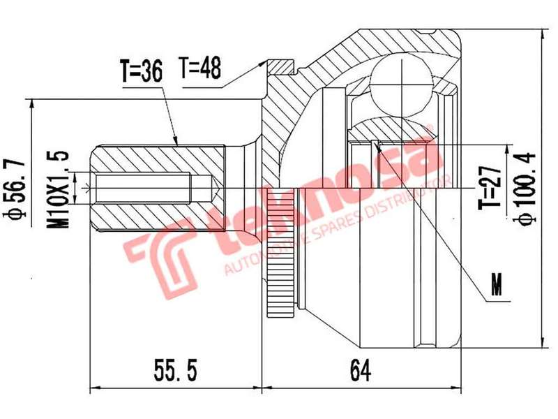 TEKNOSA FRONT LEFT - RIGHT OUTER CV JOINT For VOLVO S90 2.9 (B6304S3)(24V 150KW) 97-00