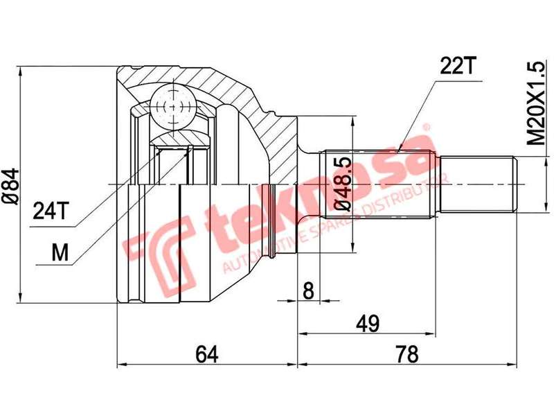 OUTER CV JOINT - VW3008 (TEKNOSA)