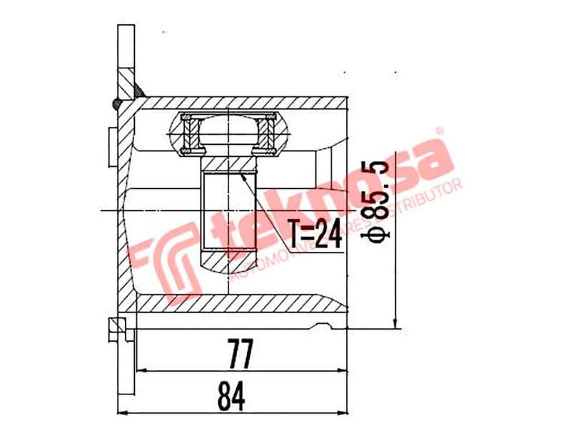 TEKNOSA FRONT LEFT - RIGHT INNER CV JOINT For AUDI A4 [4] 1.8 TFSI (CABB CDHB CCUA)(16V 118KW) 08-11