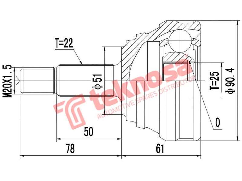 OUTER CV JOINT - VW5922 (TEKNOSA)