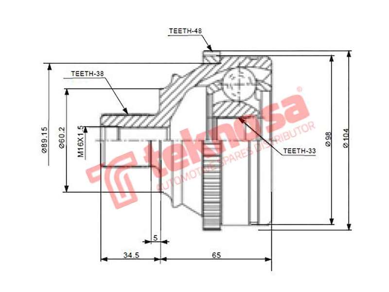 OUTER CV JOINT - VW5927A (TEKNOSA)