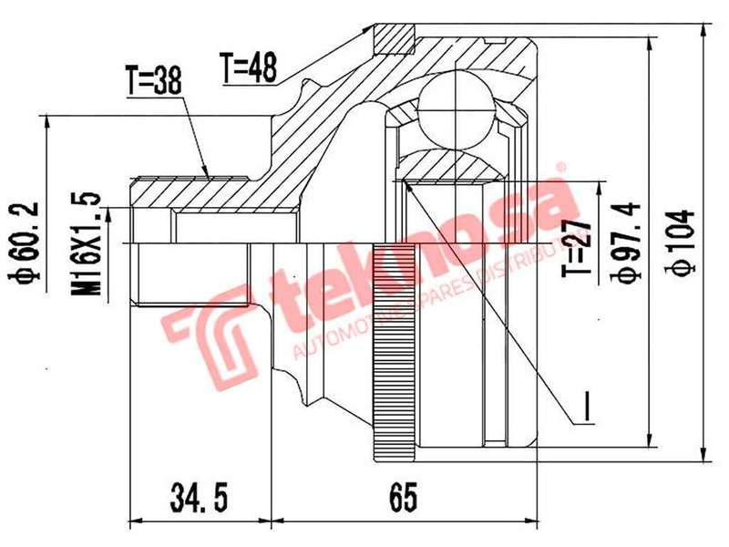 OUTER CV JOINT - VW5937A (TEKNOSA)