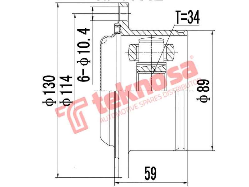 TEKNOSA FRONT LEFT - RIGHT INNER CV JOINT For AUDI A6 [1] 2.8 (AAH/AEJ)(12V 128KW) 94-97