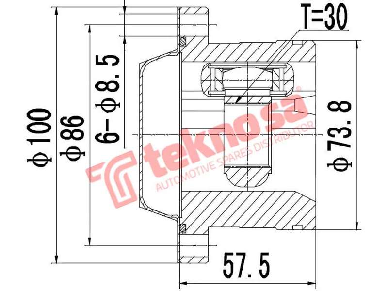 TEKNOSA FRONT LEFT - RIGHT INNER CV JOINT For VOLKSWAGEN GOLF [4] 1.8 (AGN)(20V 92KW) 99-00