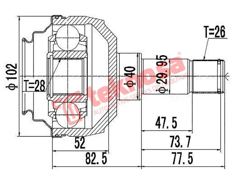 INNER CV JOINT - VW6615 (TEKNOSA)