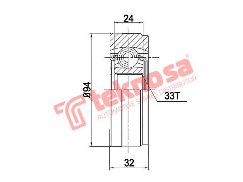 TEKNOSA FRONT LEFT - RIGHT INNER CV JOINT For VOLKSWAGEN POLO [2] 1.6 (BTS)(16V 77KW) 06-11