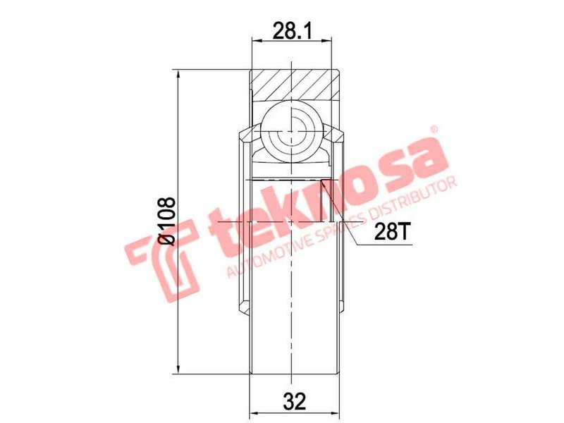 TEKNOSA FRONT LEFT - RIGHT INNER CV JOINT For VOLKSWAGEN JETTA [5] 1.4 TSI (BLG)(16V 125KW) 07-08