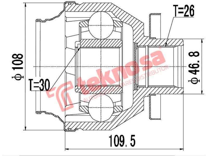TEKNOSA FRONT LEFT - RIGHT INNER CV JOINT For VOLKSWAGEN KOMBI [T5] 3.2 (BKK CFLA BDL)(24V 173KW)...
