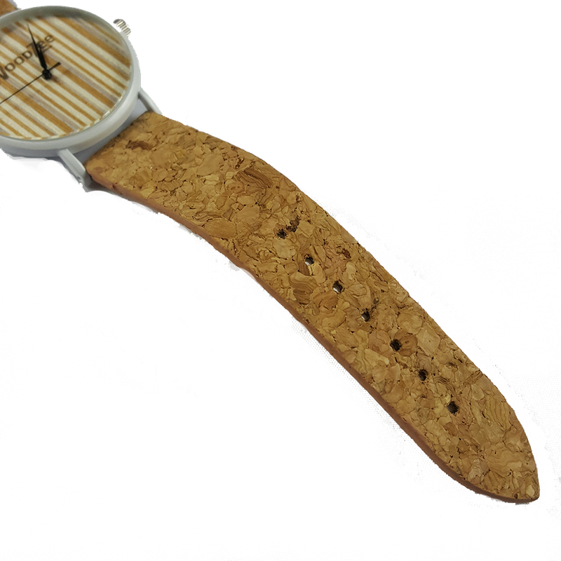 Stripes - Wooden Watch With Cork Strap