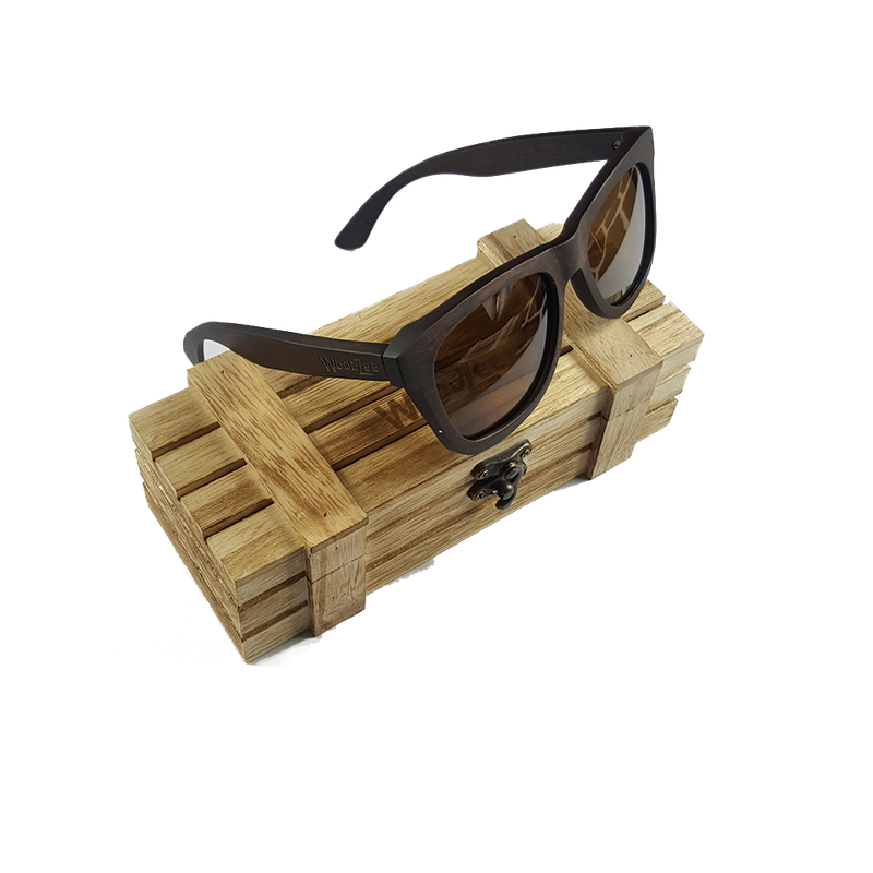 Ebony Sunglasses Brown - Wooden Ebony Sunglasses With Polarized Brown Lenses