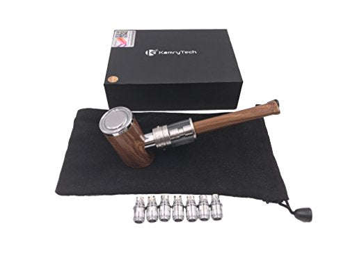 Kamry K1000 Plus electronic Pipe/E pipe with 7 pieces 0.5ohm Coils,1 Portable Pocket (Wood Color)...