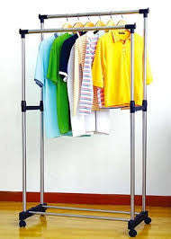 Stain steel double rail for clothes