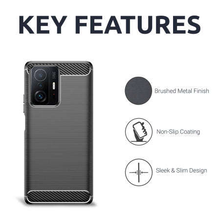 Olixar Sentinel Xiaomi 11T Pro Case & Glass Screen Protector (Black, )