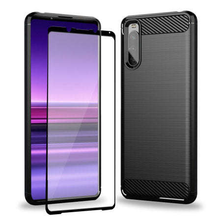 Olixar Sentinel Sony Xperia 1 III Case & Glass Screen Protector (Black, In Stock Import)