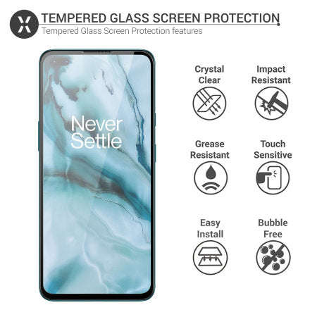 Olixar OnePlus Nord 2 Tempered Glass Screen Protector ()