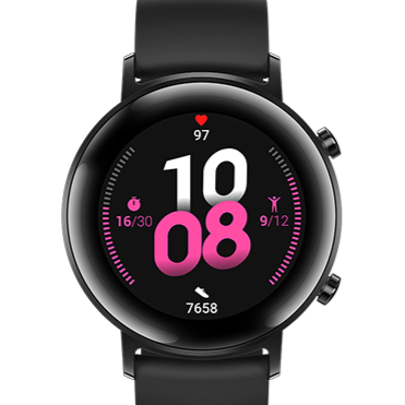 Huawei Watch GT2 Sport (Bluetooth, 42mm, Black Silicone Strap, Special Import)