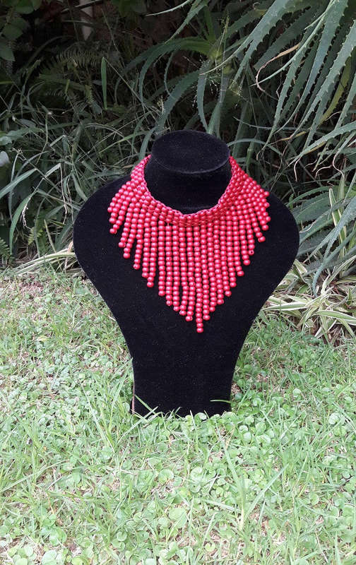 Burgundy Gege Beads Neck Piece