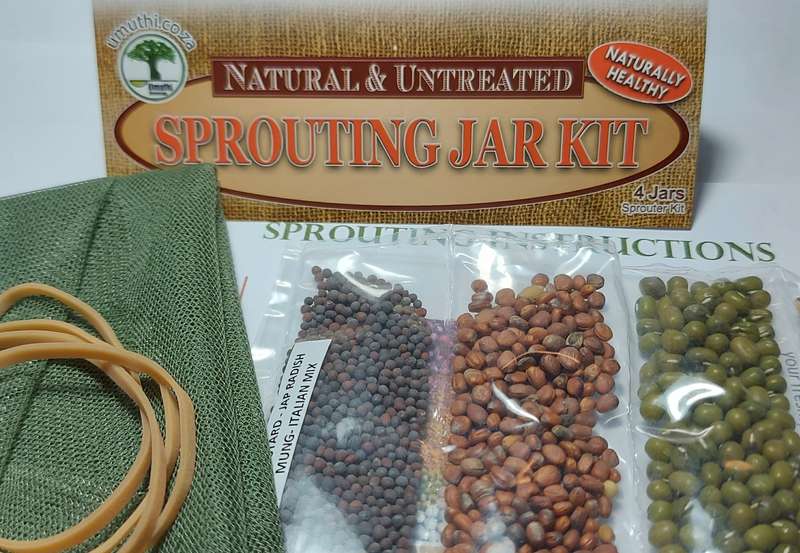 SPROUTING JAR KIT  FOR 4 JARS WITH STARTER SEED PACK