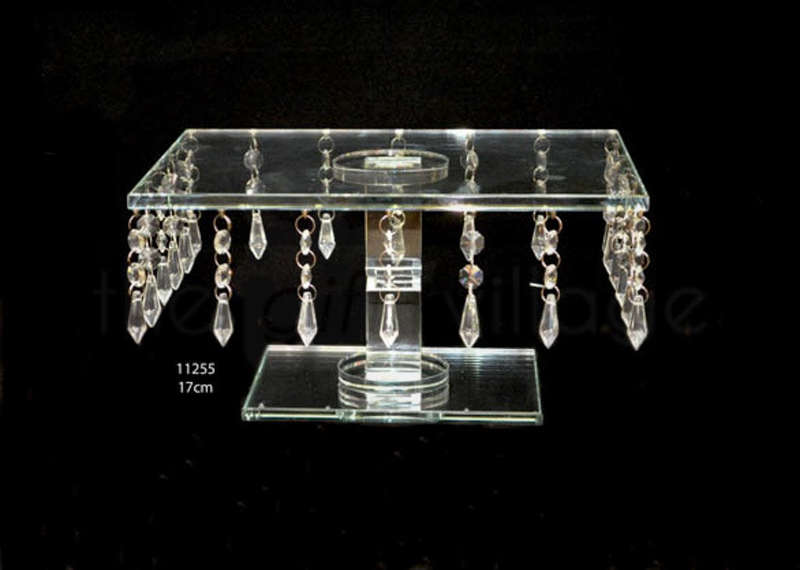 Cake Stand A : Crystal Square Shape Height 17cm - 11255