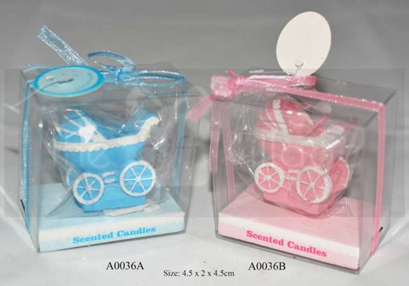 Baby Pram Candle Mini Buggy Birthday Cake Topper Baby Shower Favors Party Decoration