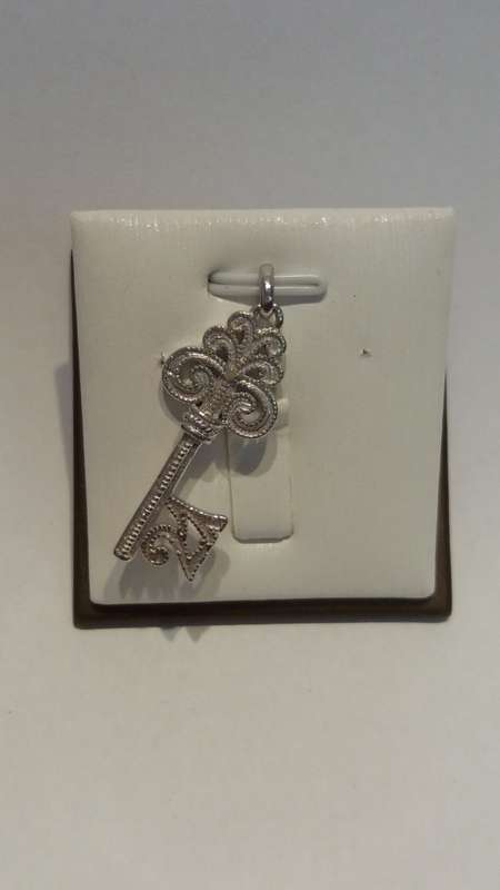 Sterling Silver Fancy 21st key pendant