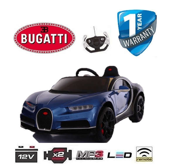 Kids Electric Ride On Car Bugatti Chiron - Blue