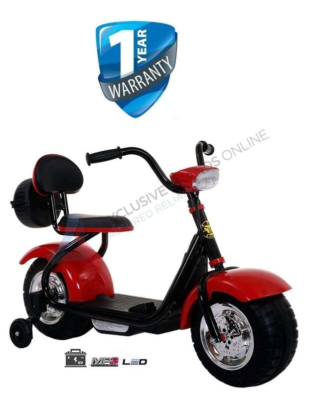 Kids Electric Ride On Car Harley Style Bike - Red