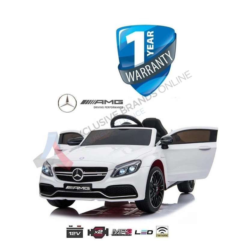 Kids Electric Ride On Car Mercedes-Benz C63s AMG - White