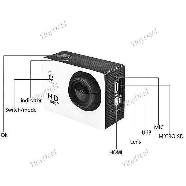 SJ4000 1.5" LCD Screen 12MP 1080P Waterproof Sports Camera with Mount Suite EVC-284694-C3