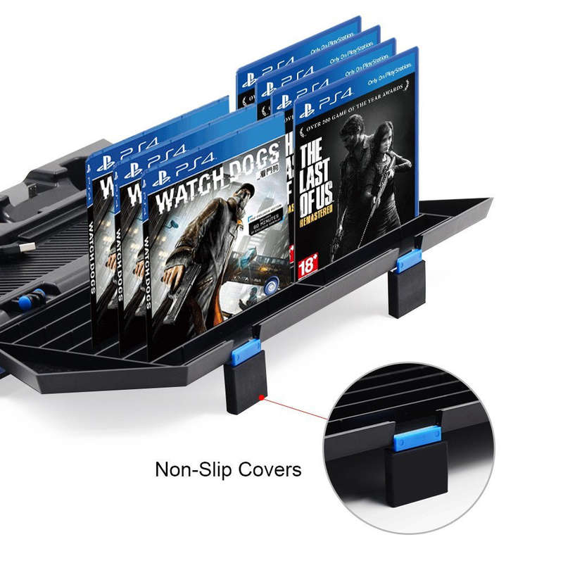 Kootek PS4 Vertical Stand with Cooling Fan Charger Multifunctional PlayStation 4 Console Cooler D...