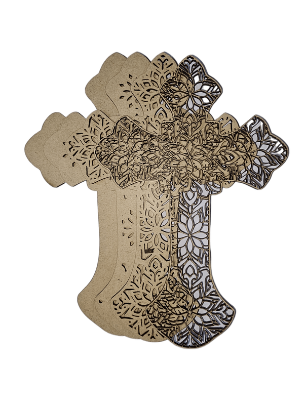 Multi-Layered MDF Cross with Rounded End (4 Layers)