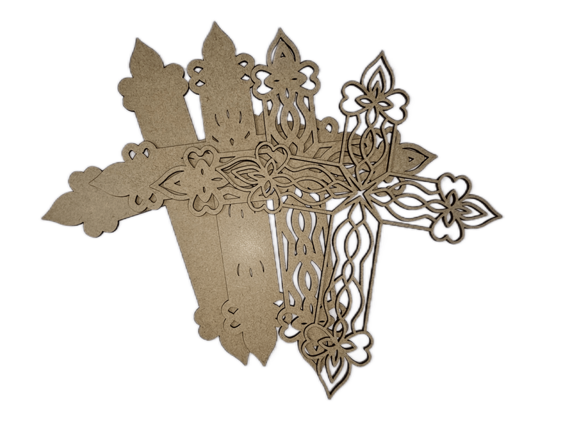 Multi-Layered MDF Cross with Pointed end (4 Layers)