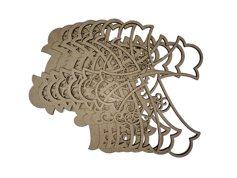 Multi-Layered MDF Cross with Rounded tips (7 Layers)
