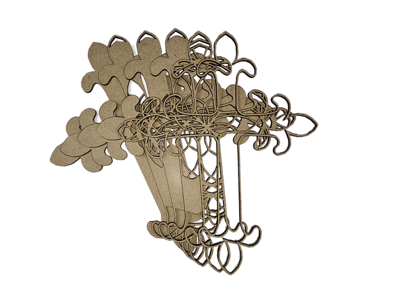 Multi-Layered MDF Cross with Fleur de lis tips (7 Layers)