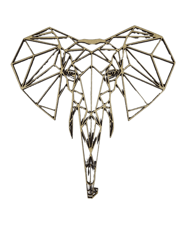Polygonal African Elephant Head Wall Art