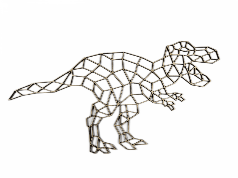 Polygonal T-Rex Dinosaur Wall Art
