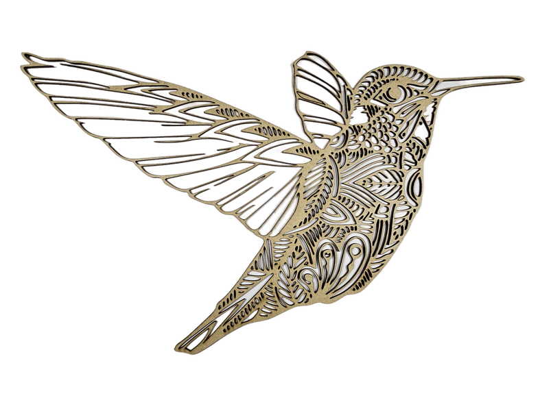 Boho-style Hummingbird in Flight Wall Art
