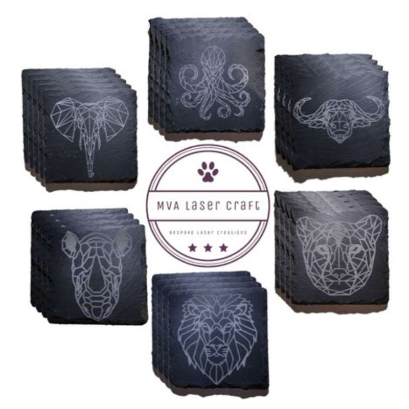Laser Engraved Branded Corporate Gift Natural Slate Coaster (Each)