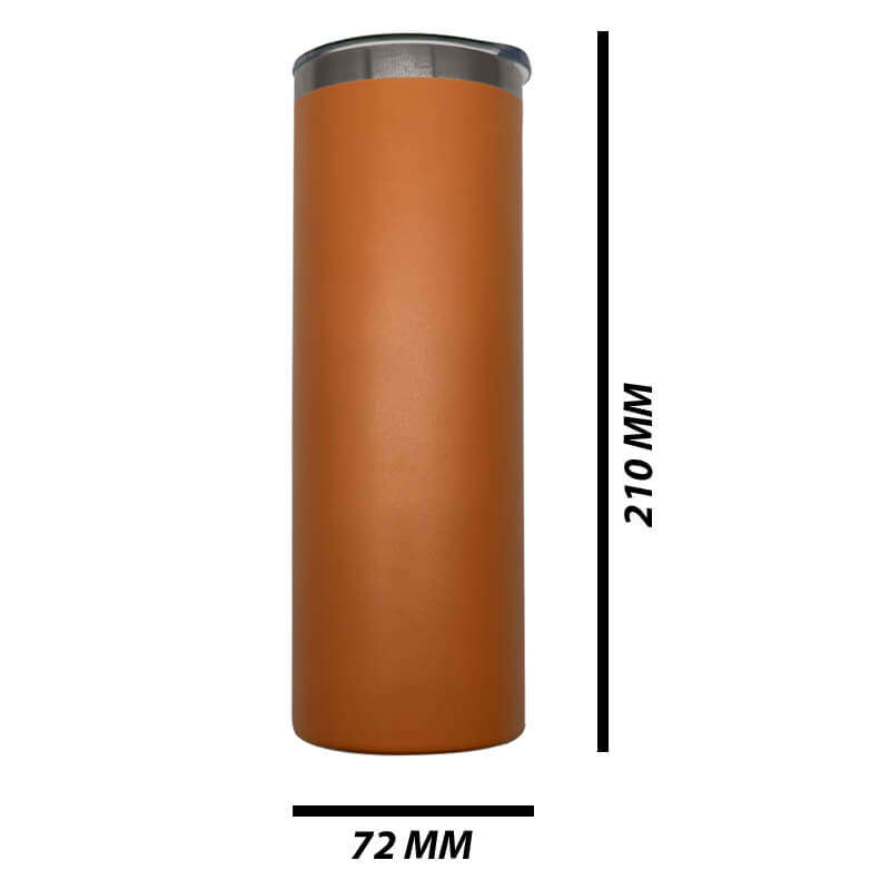 Orange Skinny Tumbler 590ml (20oz) Skinny Double Wall Stainless Steel for Corporate Branded or Pe...