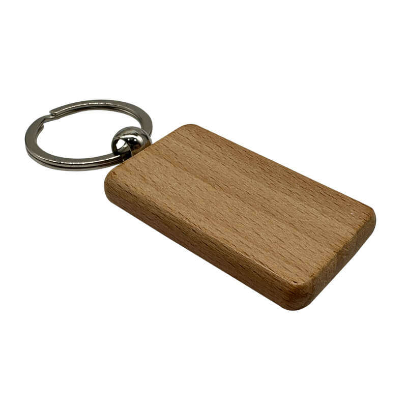 Engraved Wooden Keyring (Pack of 10) - Rectangle for Corporate Branded or Personalised Gifts