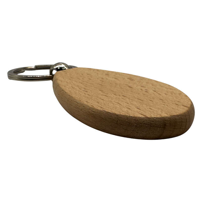 Engraved Wooden Keyring (Pack of 10) - Teardrop Shape for Corporate Branded or Personalised Gifts