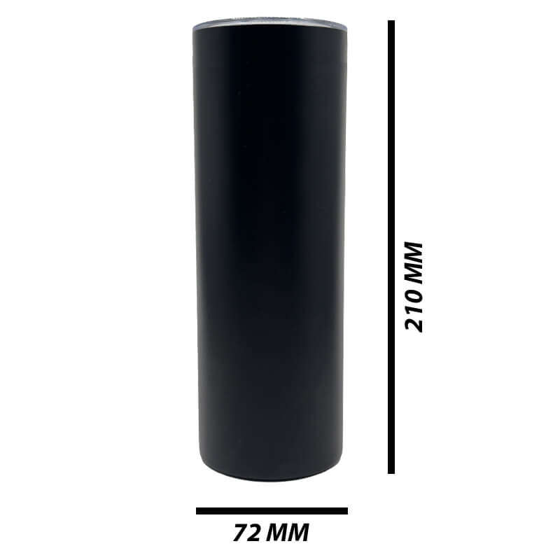 Black Skinny Tumbler 590ml (20)oz Skinny Double Wall Stainless Steel for Corporate Branded or Per...