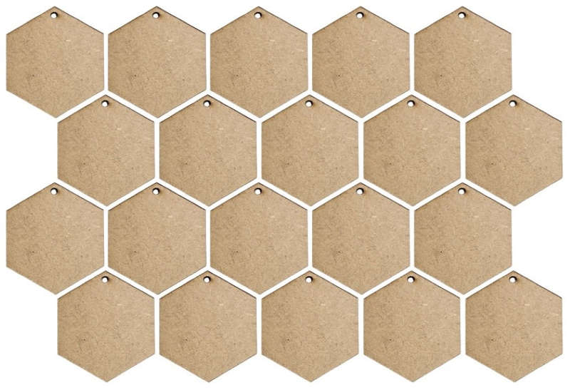MDF Hexagon Keyring Blanks (Pack of 20)