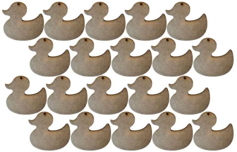 MDF Rubber Duck Shaped Keyring Blanks (Pack of 20)