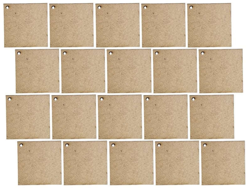 MDF Square Keyring Blanks (Pack of 20)